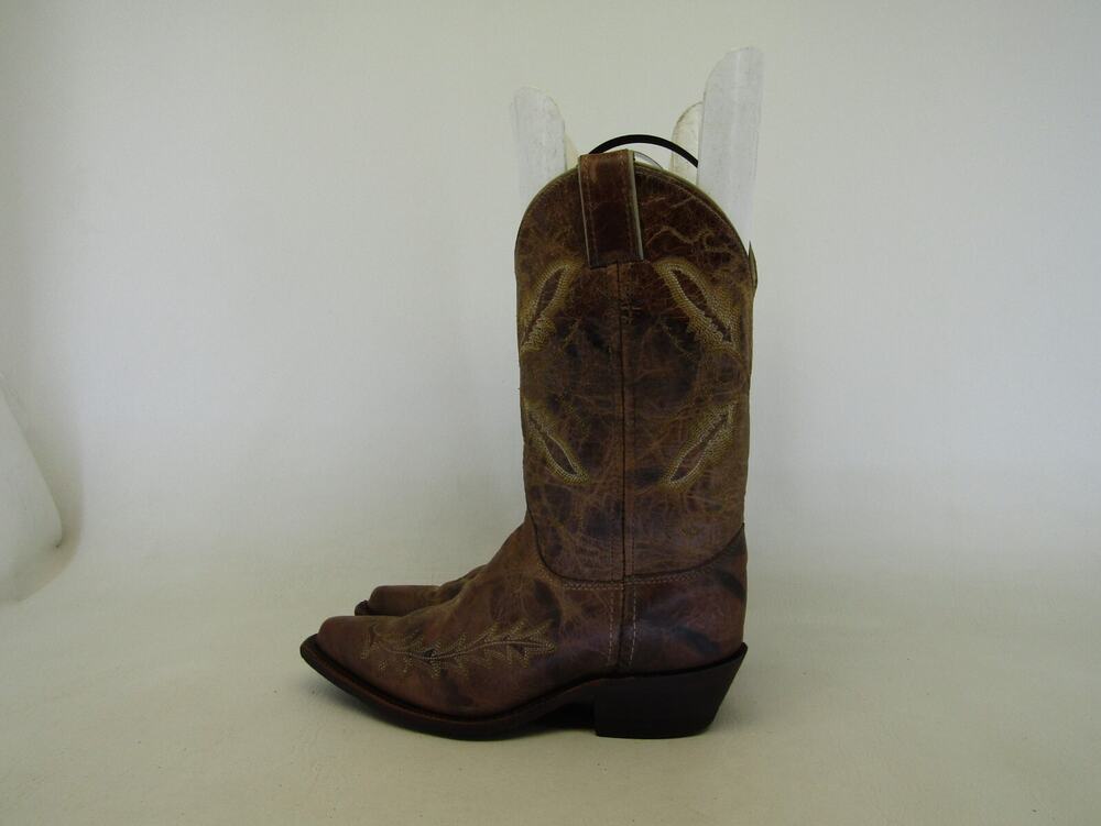 Justin Bent Rail Womens Size 6 B Brown Leather Cowboy Western Boots